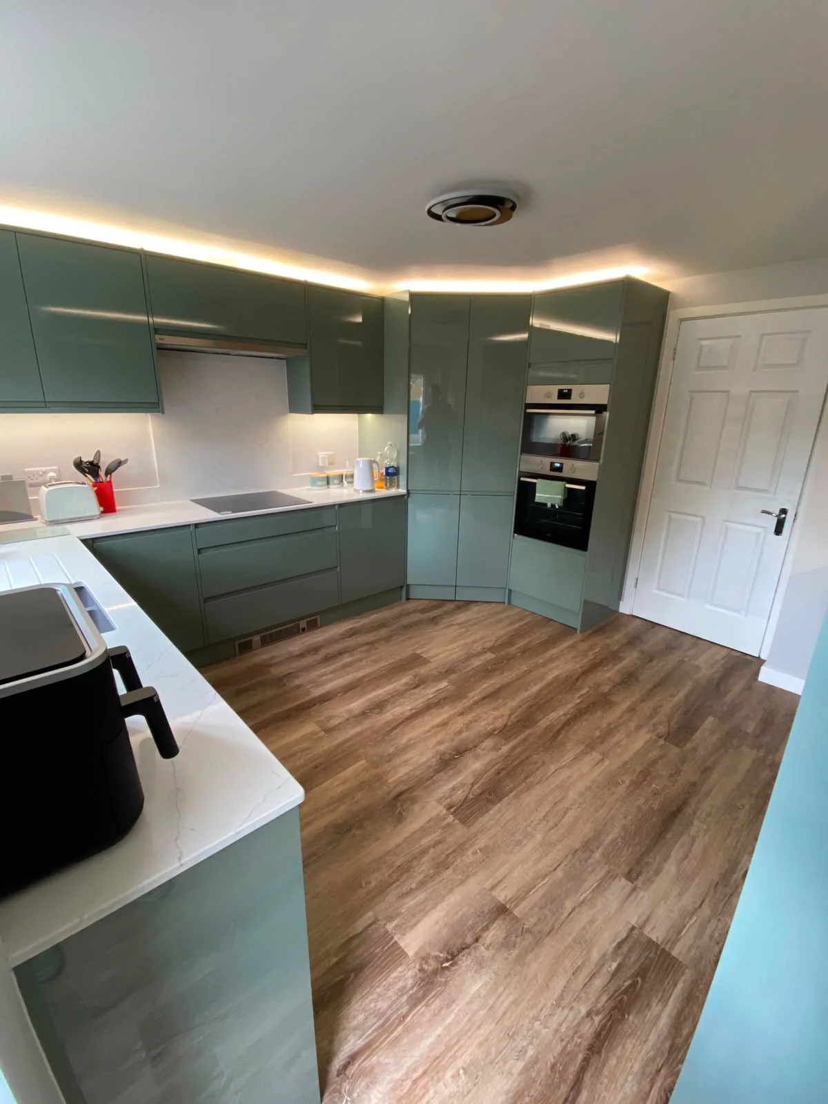 Sage green kitchen