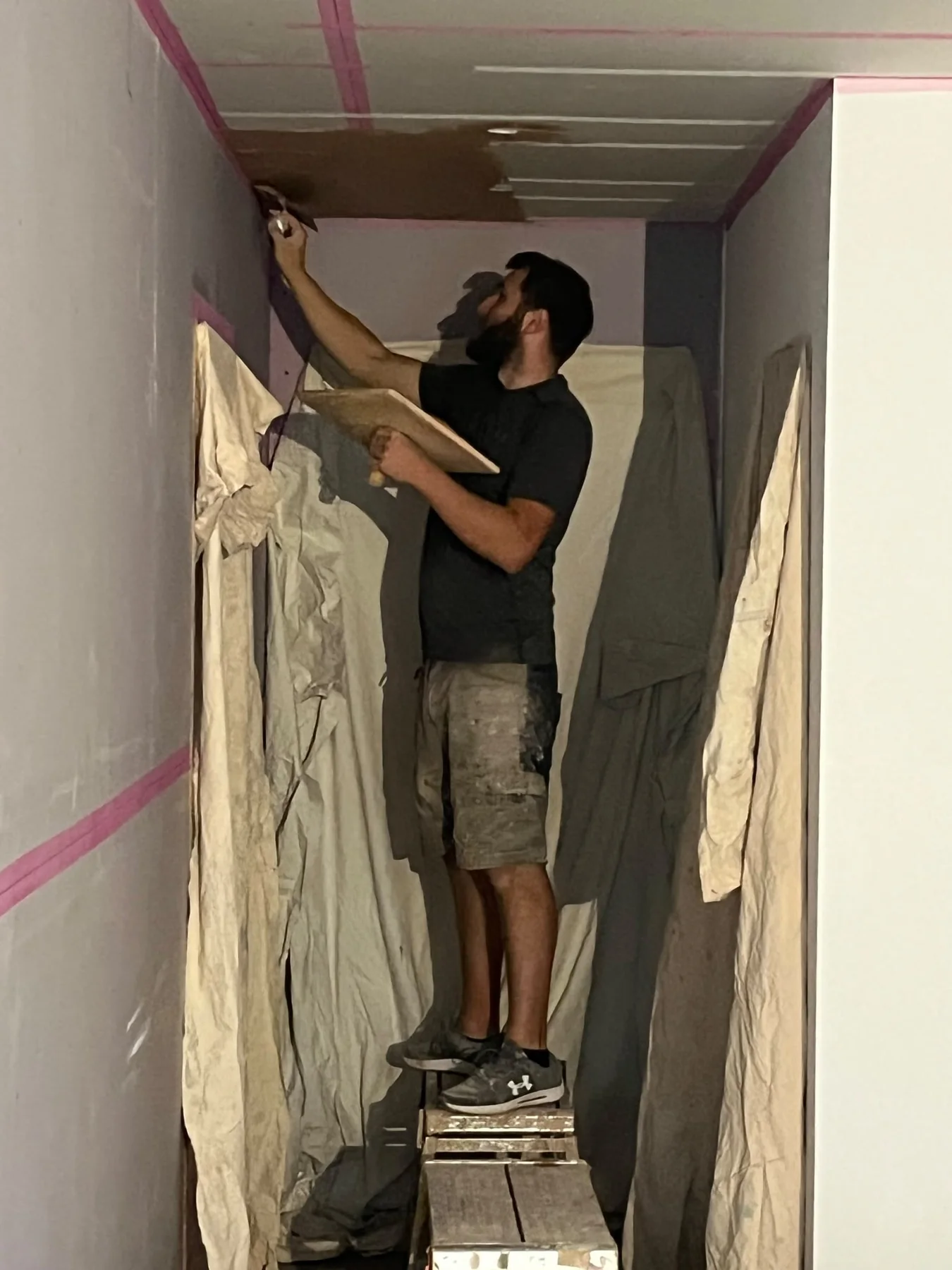 Plastering in progress